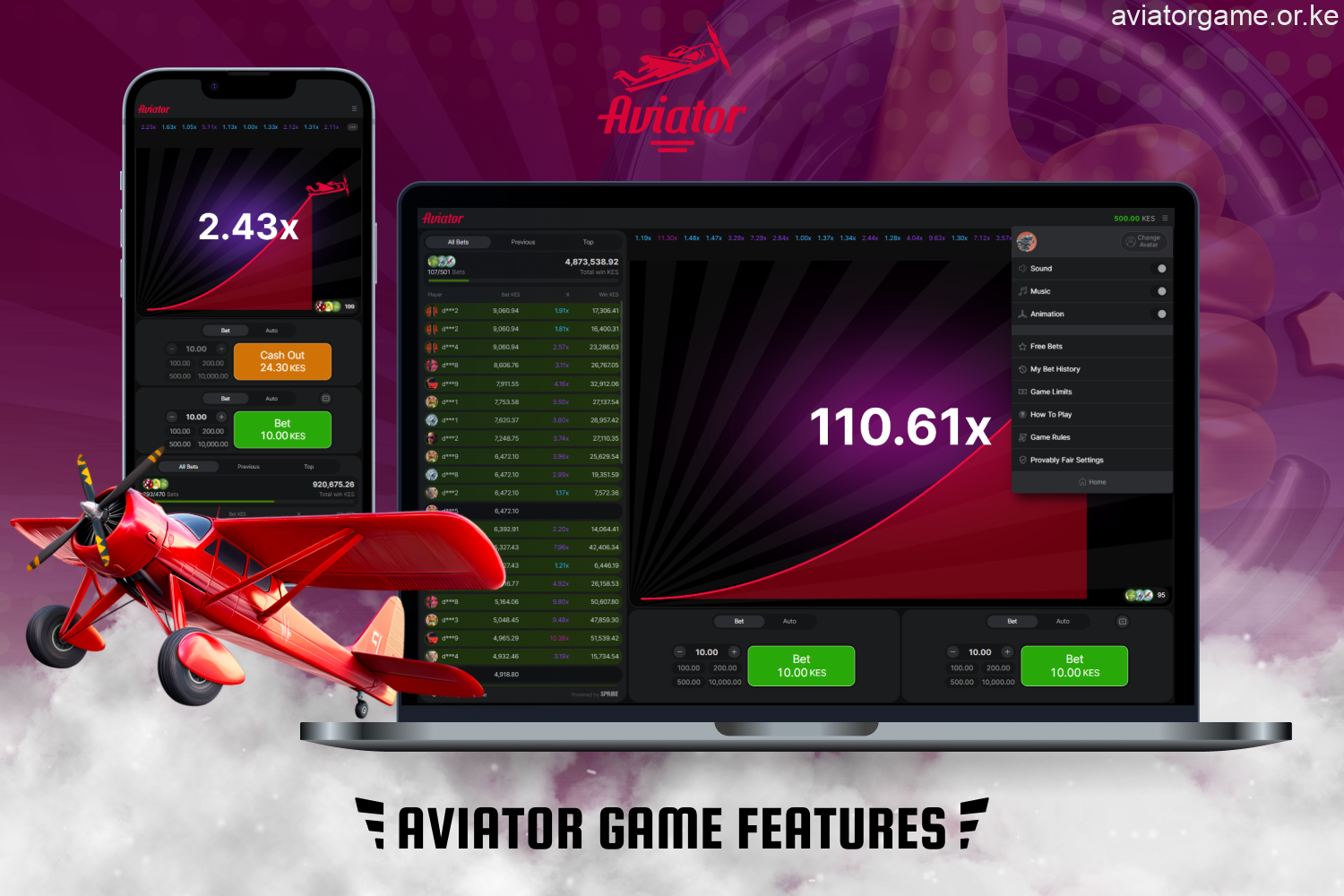 The main features and characteristics of the online game Aviator
