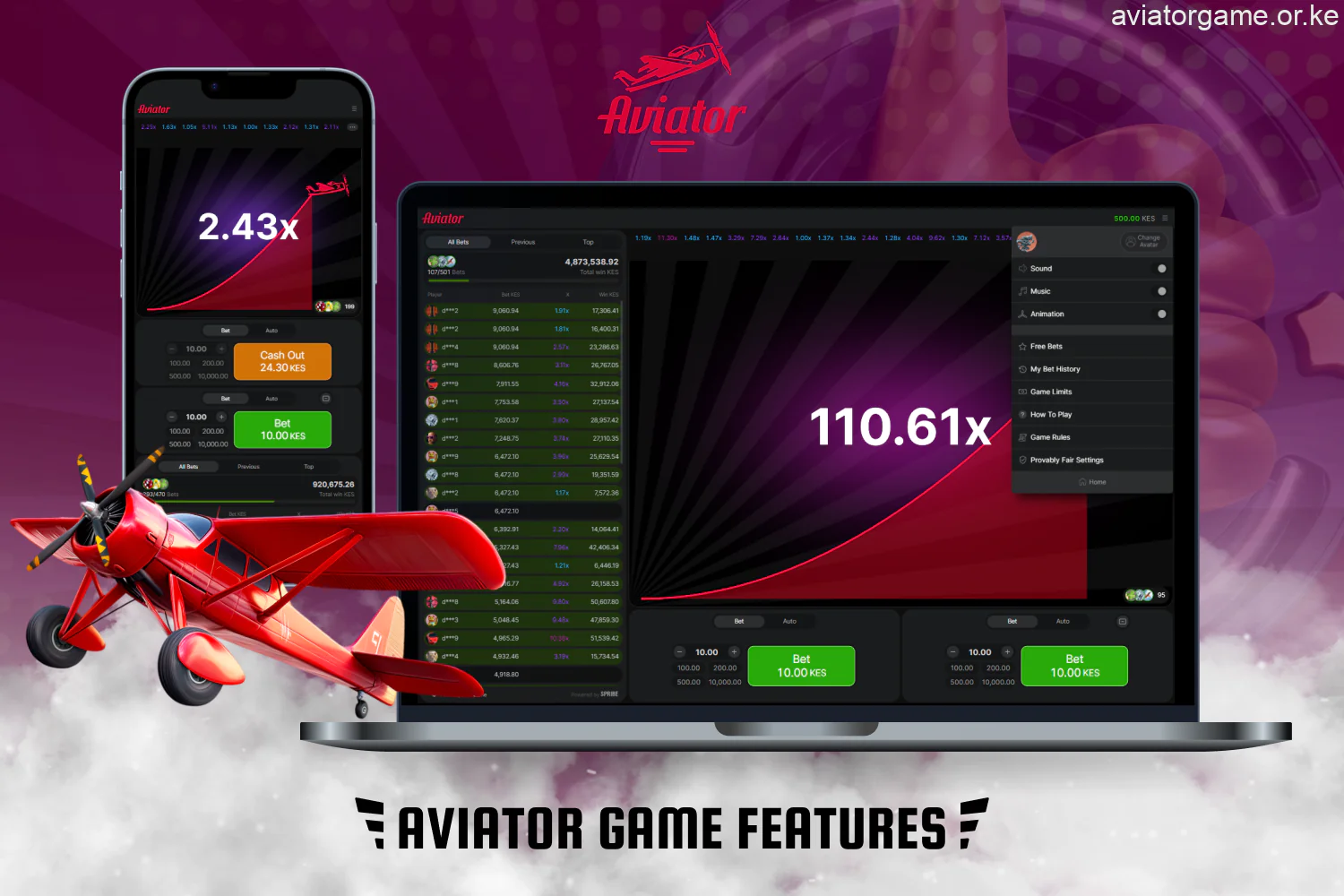 Aviator Game Features